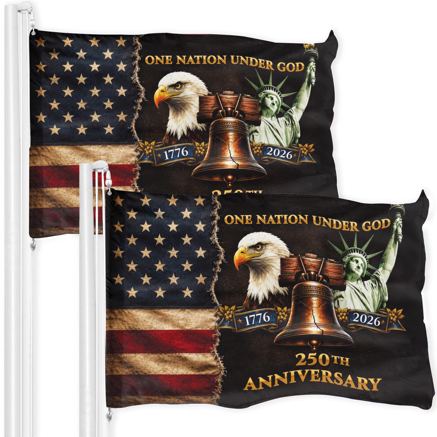 One Nation Under God 250 Years Of Freedom - USA 250th Anniversary Flag