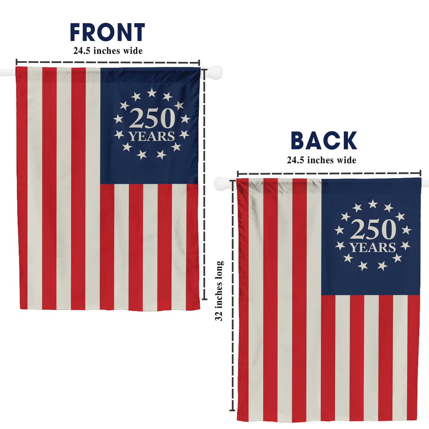 America 250th Anniversary Flag – Patriotic 250 Years USA Garden Flag for Outdoor Decoration