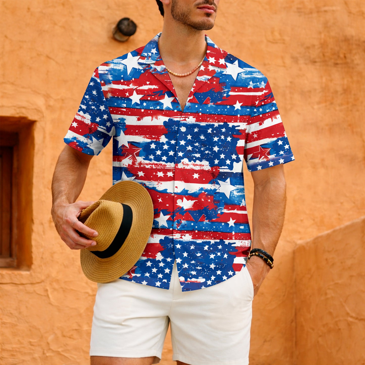 Patriotic American Flag Hawaiian Shirt - Distressed USA Aloha Shirt