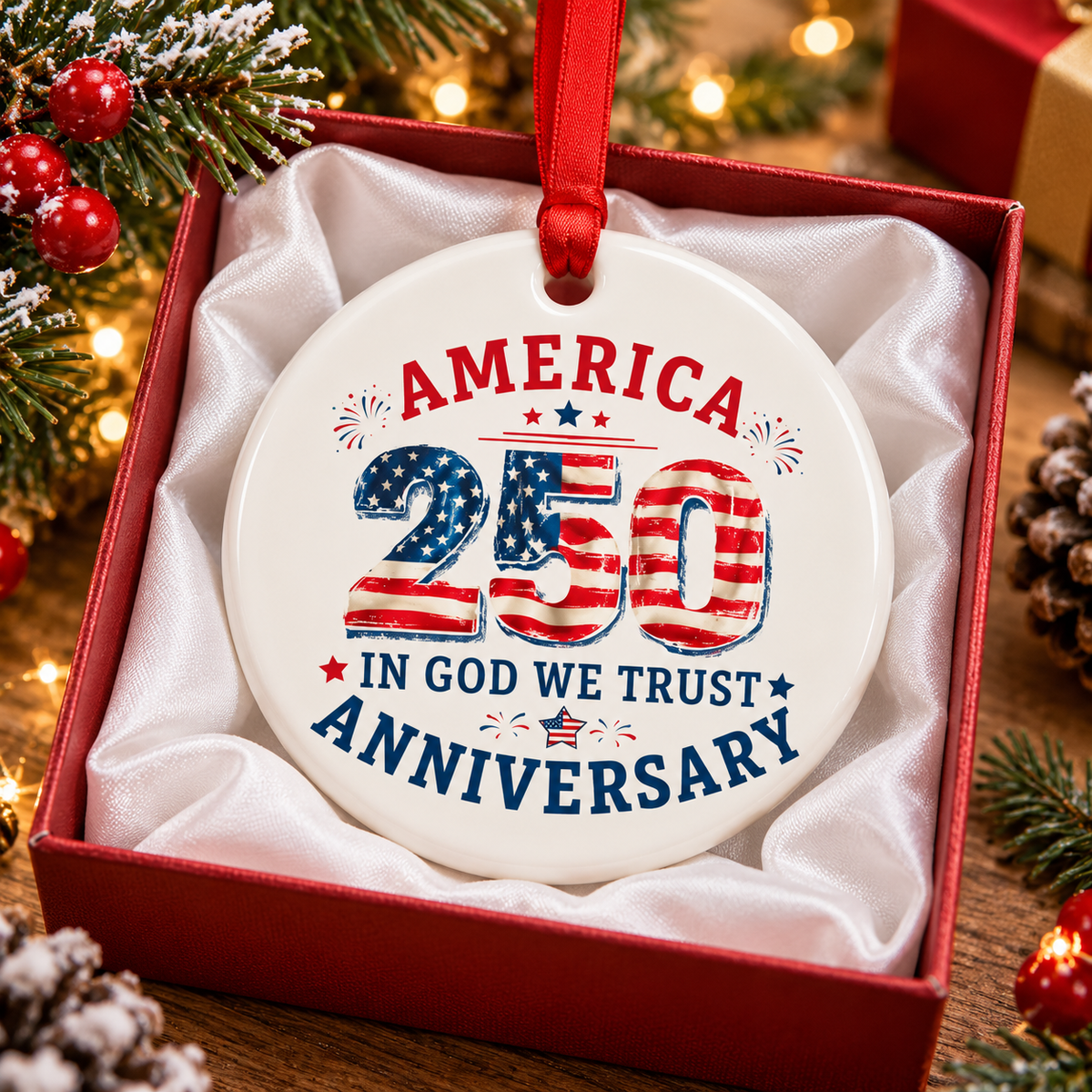 250 Anniversary Christmas Cerammic Ornament