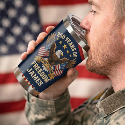 Personalized Patriotic Eagle Tumbler - 250th Anniversary USA Gift