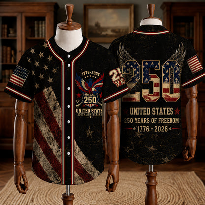 The Patriotic Eagle Vintage 1776-2026 - USA 250th Anniversary Baseball Jersey
