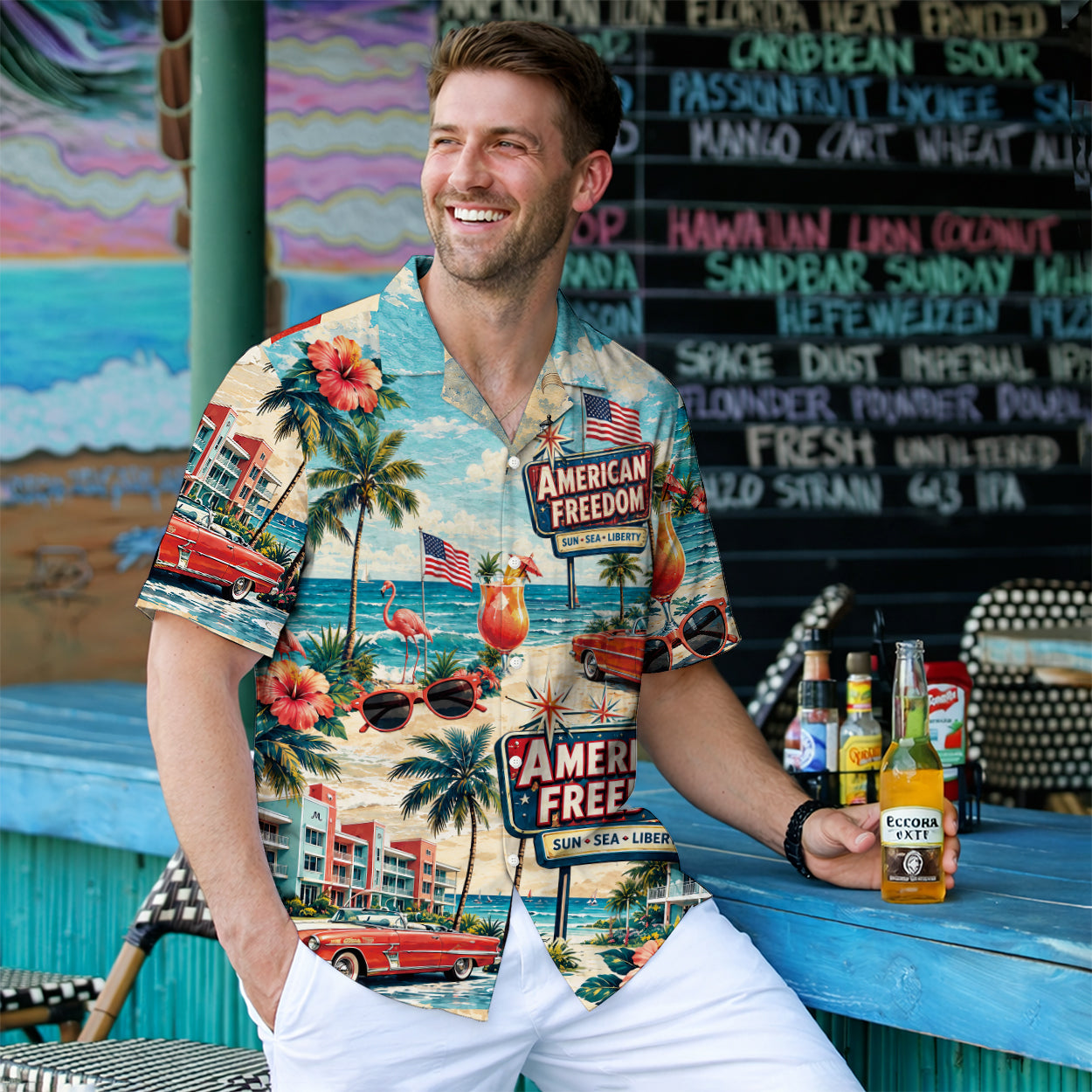 Freedom Ride The Waves Surfing Hawaiian Shirt - Beach Aloha Top