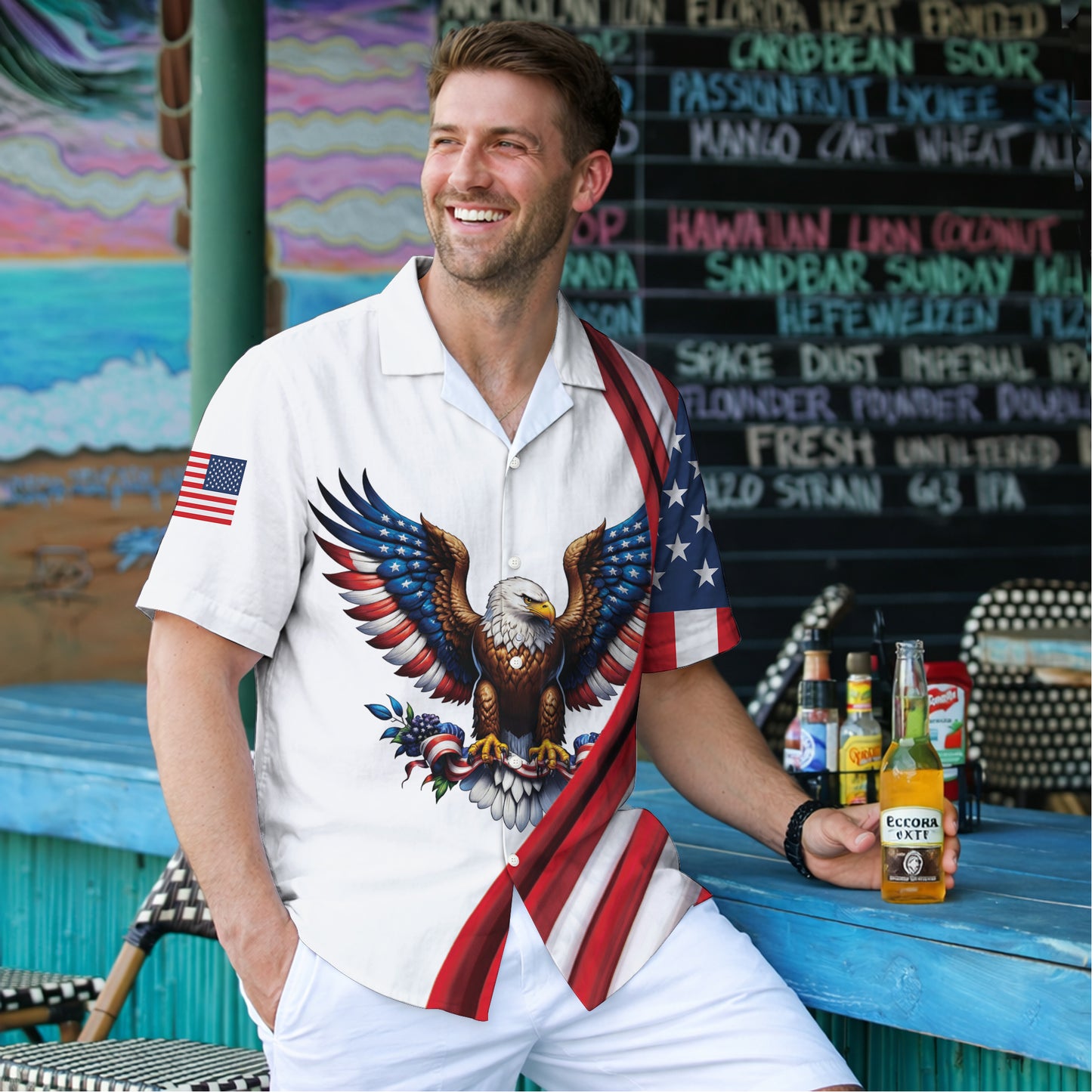 Personalized America 250th Anniversary Hawaiian Shirt – Patriotic Eagle & Flag Shirt 1776-2026