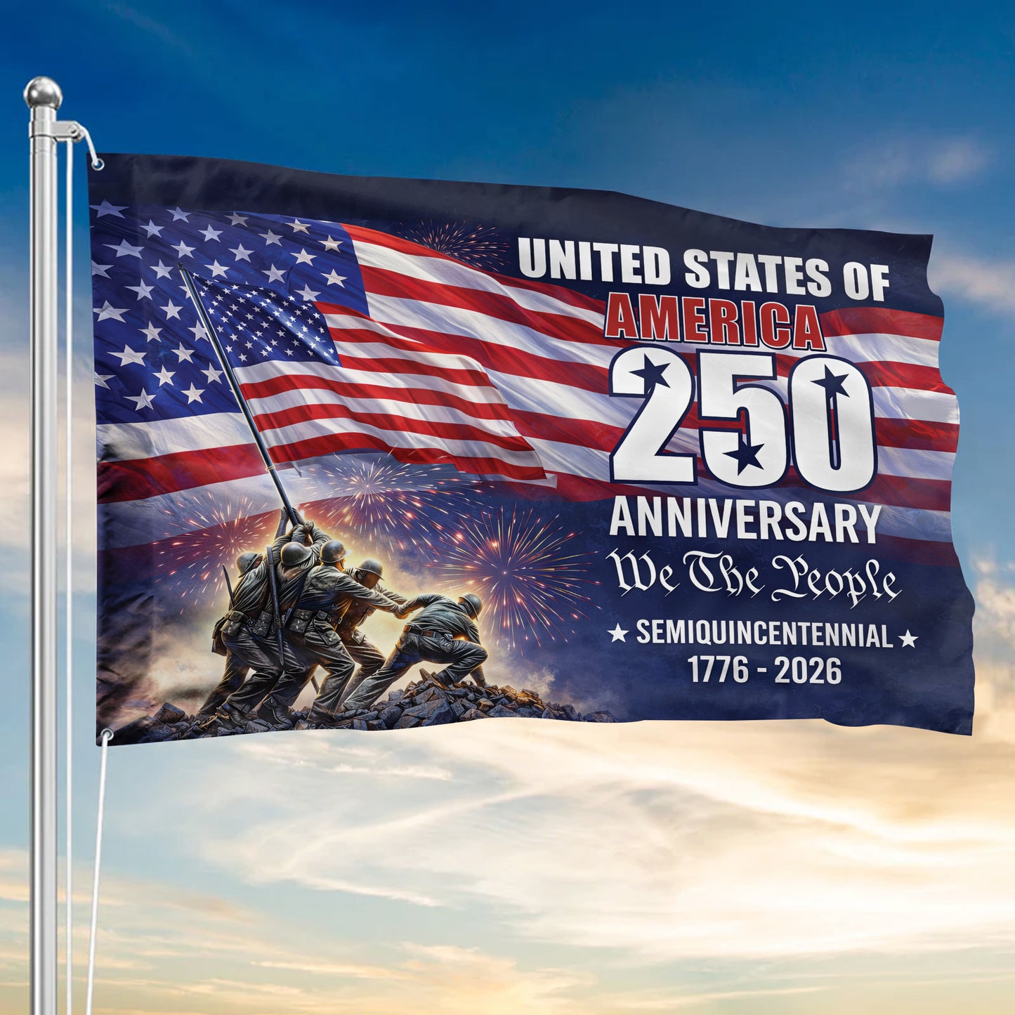 250th Anniversary American Flag, We The People Semiquincentennial Patriotic 1776 2026