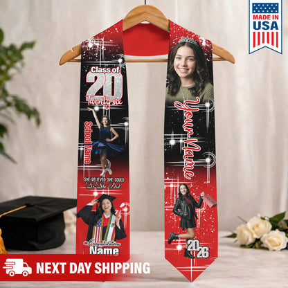 Custom Name & Photo She Believed She Could Graduation Stoles