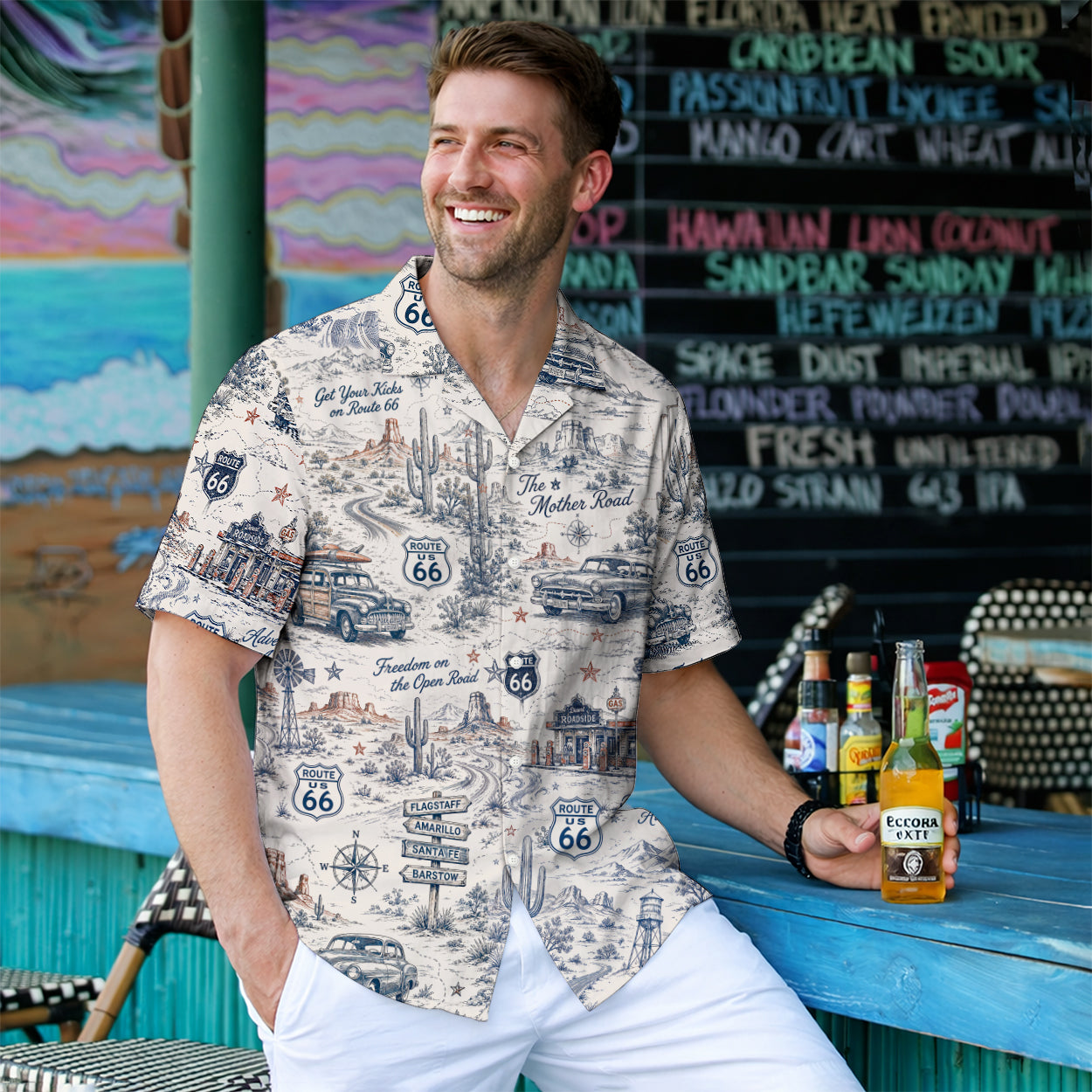 Route 66 The Mother Road Get Your Kicks Unisex Hawaiian Shirt