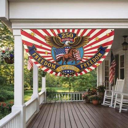250 Years of Freedom Eagle Horse - USA 250th Anniversary Fan Flag