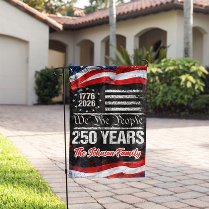 Personalized 250 Years USA Flag – We The People Design with Family Name, 1776-2026