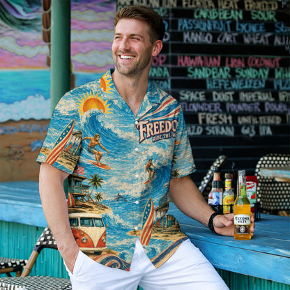 Freedom Ride The Waves Surfing Hawaiian Shirt - Beach Aloha Top