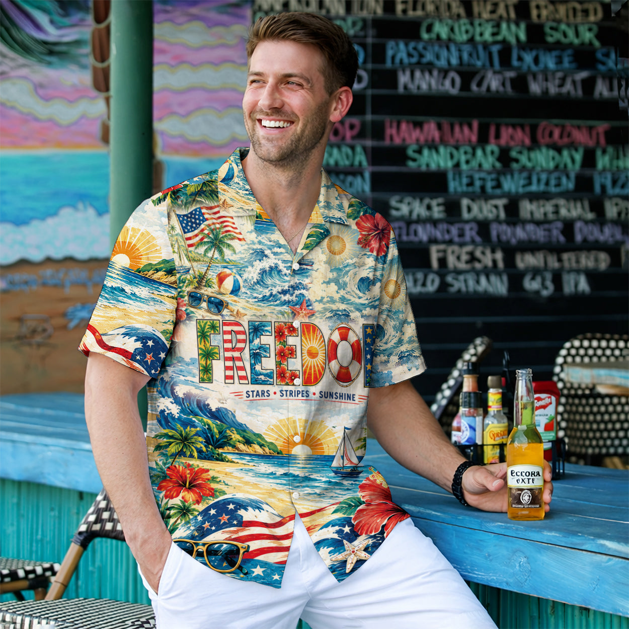 Freedom Ride The Waves Surfing Hawaiian Shirt - Beach Aloha Top