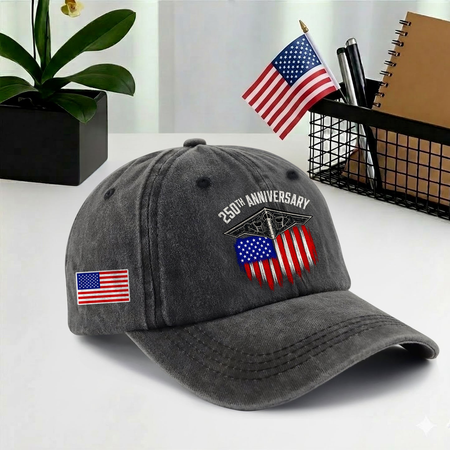 250 Years USA 250th Birthday Printed Vintage Washed Baseball Cap | 250th Anniversary Hat