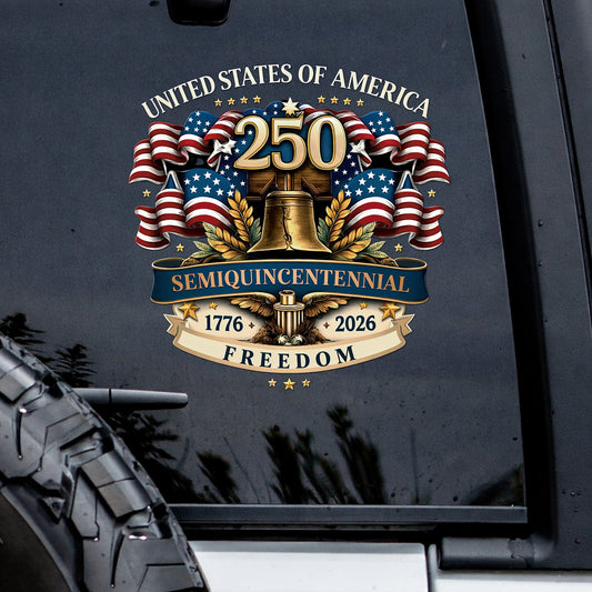 250th Anniversary, United States Of America Semiquincentennial Freedom Car High Quality UV DTF 3D Decal