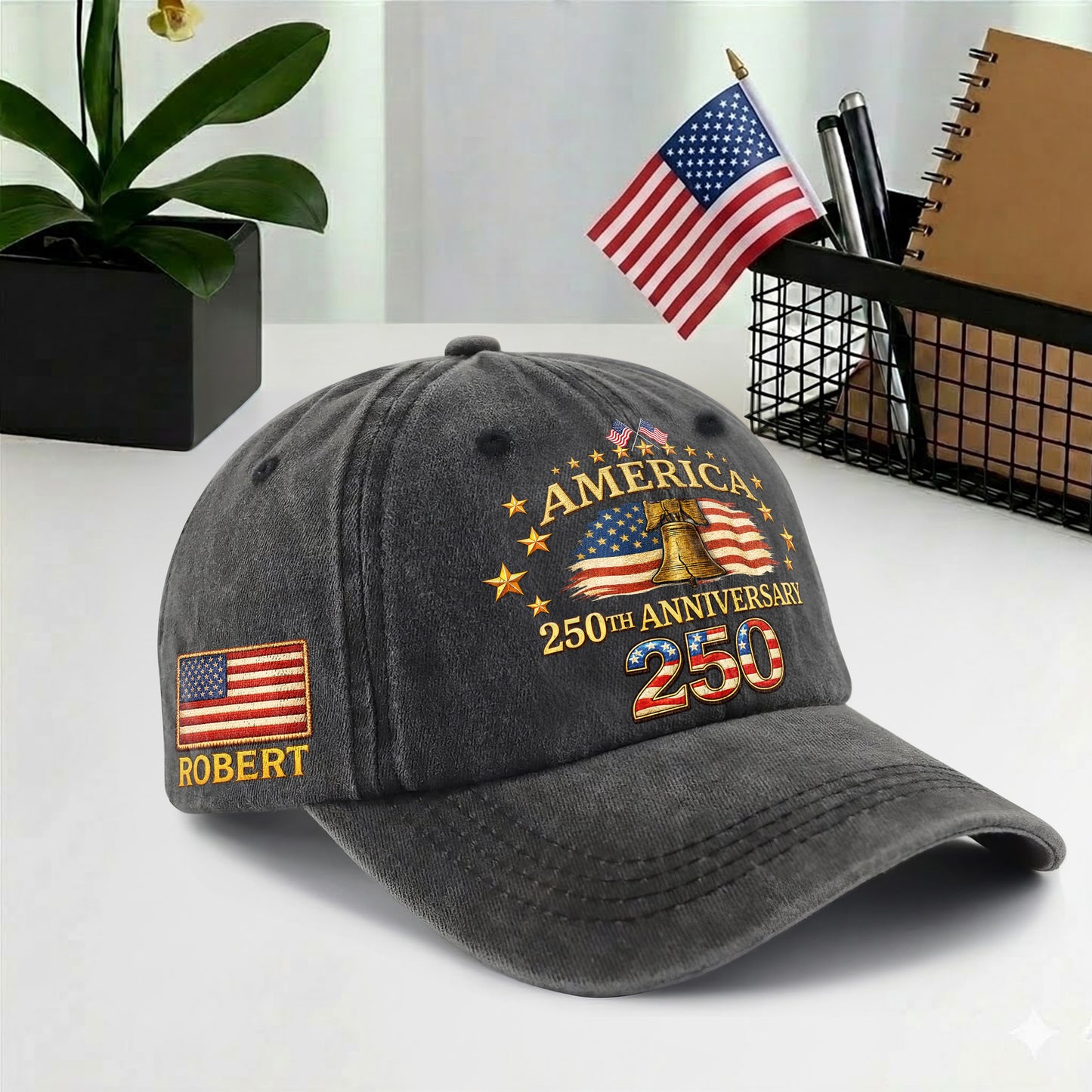 Personalized America 250 Years 1776–2026 Printed Vintage Washed Baseball Cap | 250th Anniversary Hat