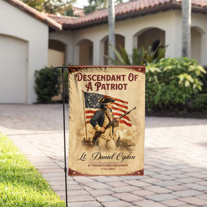 Personalized 250th Anniversary USA Flag - Descendant of a Patriot, Customizable Name