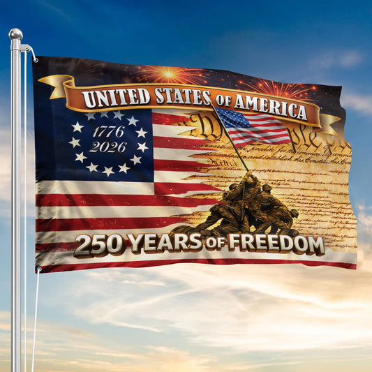 250 Years of Freedom USA Flag – 1776-2026 Patriotic American Flag, 250th Anniversary Flag Design