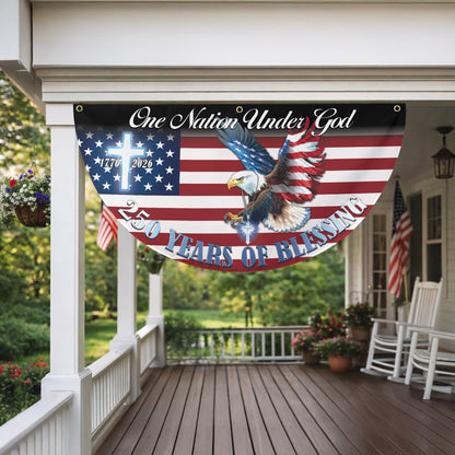 One Nation Under God Patriotic Eagle Non-Pleated Fan Flag