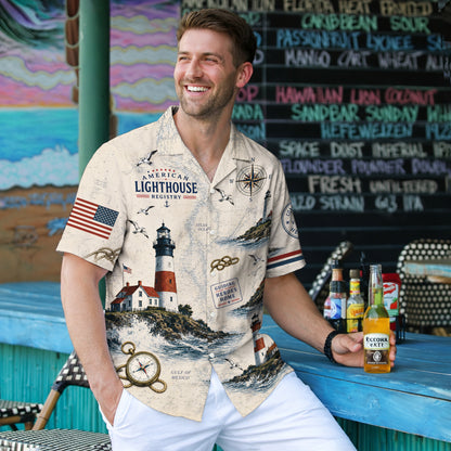 Still Standing The Watch Navy Hawaiian Shirt - Lighthouse Aloha Top