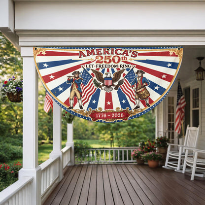 American 250th Anniversary Patriotic Banner – Let Freedom Ring Fence & Porch Decor 1776–2026