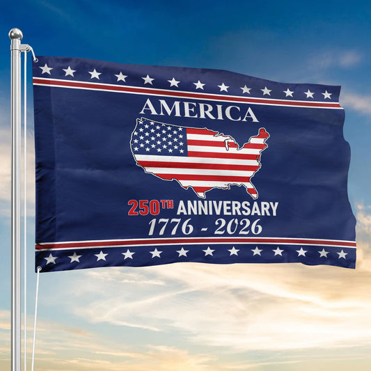 American Flag 250th Anniversary Flag – Historical USA Map and Stars Design