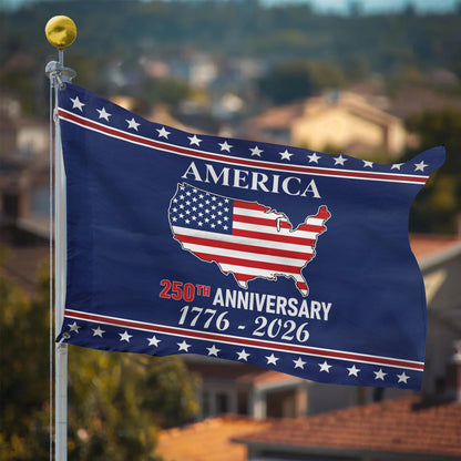 American Flag 250th Anniversary Flag – Historical USA Map and Stars Design