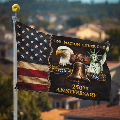 One Nation Under God 250 Years Of Freedom - USA 250th Anniversary Flag