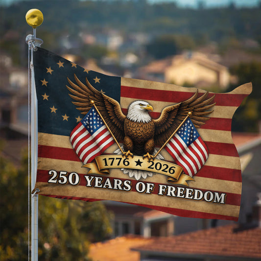 American Eagle 250 Years of Freedom Flag - USA 250th Anniversary 1776-2026 House Flag