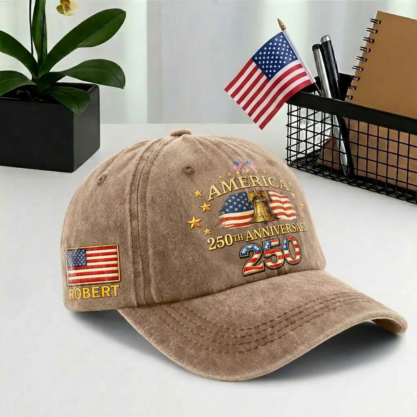 Personalized America 250 Years 1776–2026 Printed Vintage Washed Baseball Cap | 250th Anniversary Hat