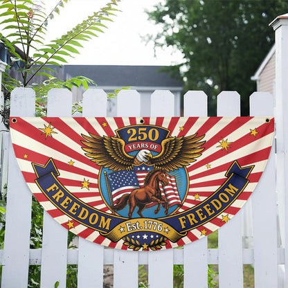 250 Years of Freedom Eagle Horse - USA 250th Anniversary Fan Flag