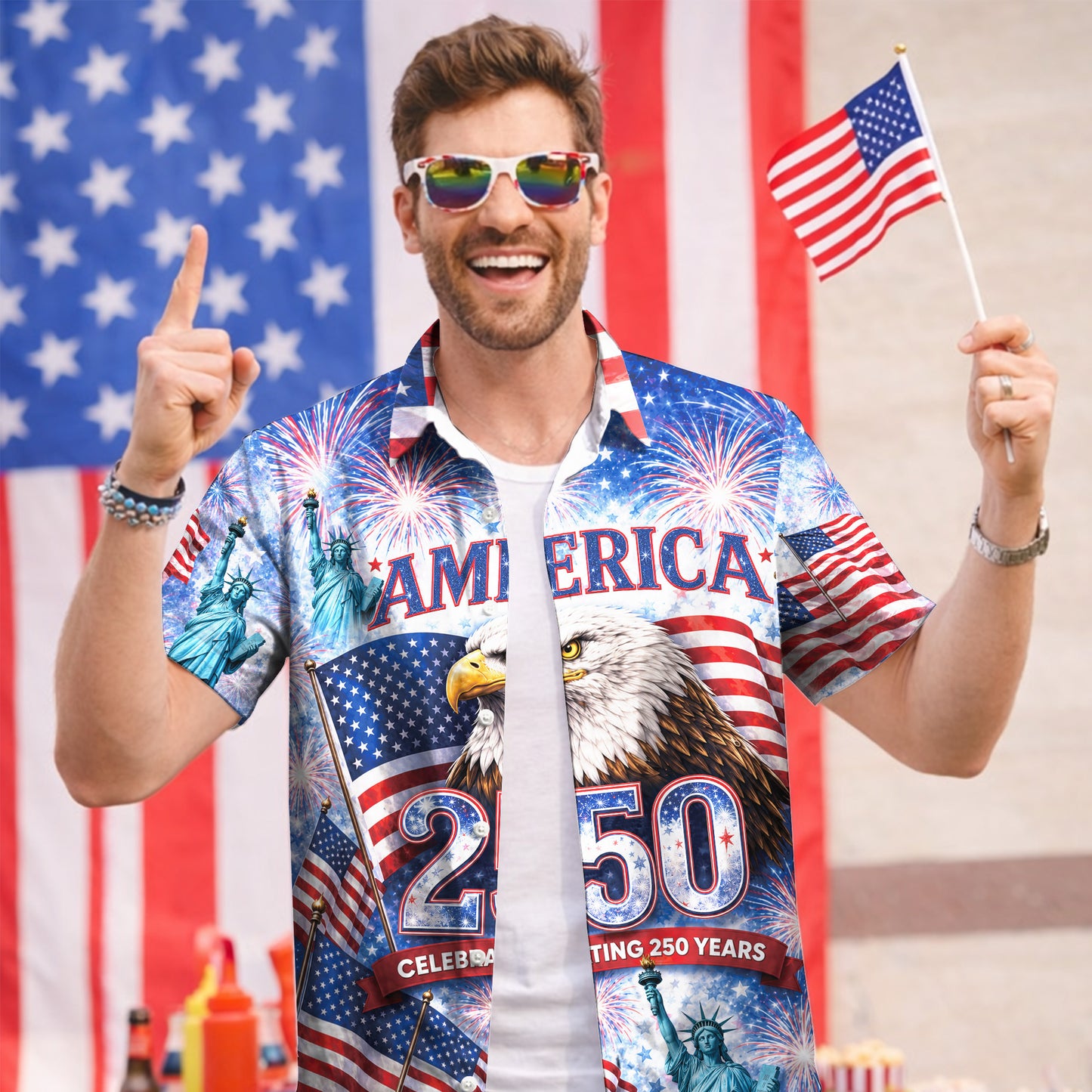 250 Years Of America Patriotic Independence Day - USA Hawaiian Shirt