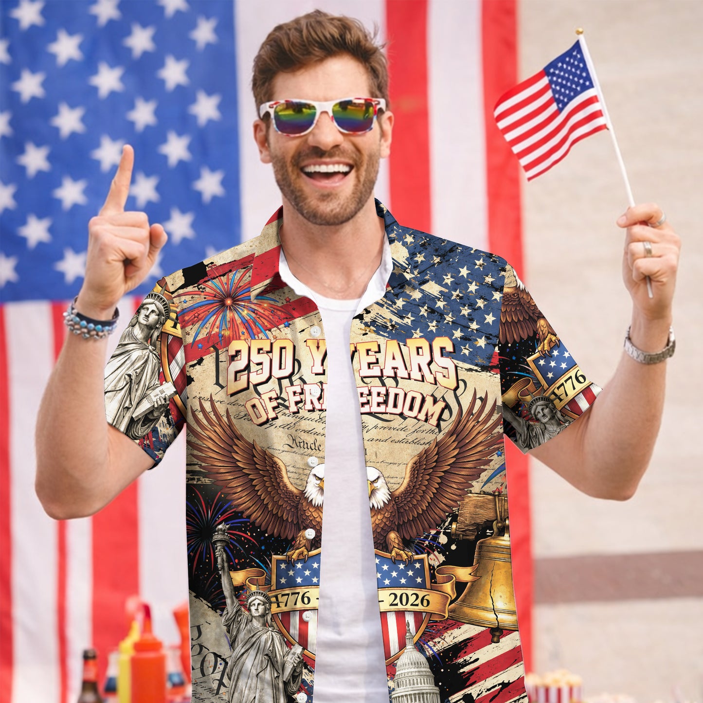 We The People 250 Years of Freedom - USA Hawaiian Shirt