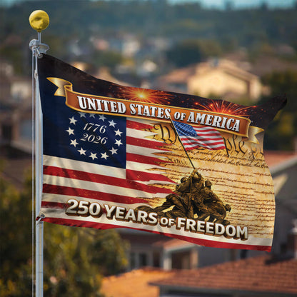 250 Years of Freedom USA Flag – 1776-2026 Patriotic American Flag, 250th Anniversary Flag Design