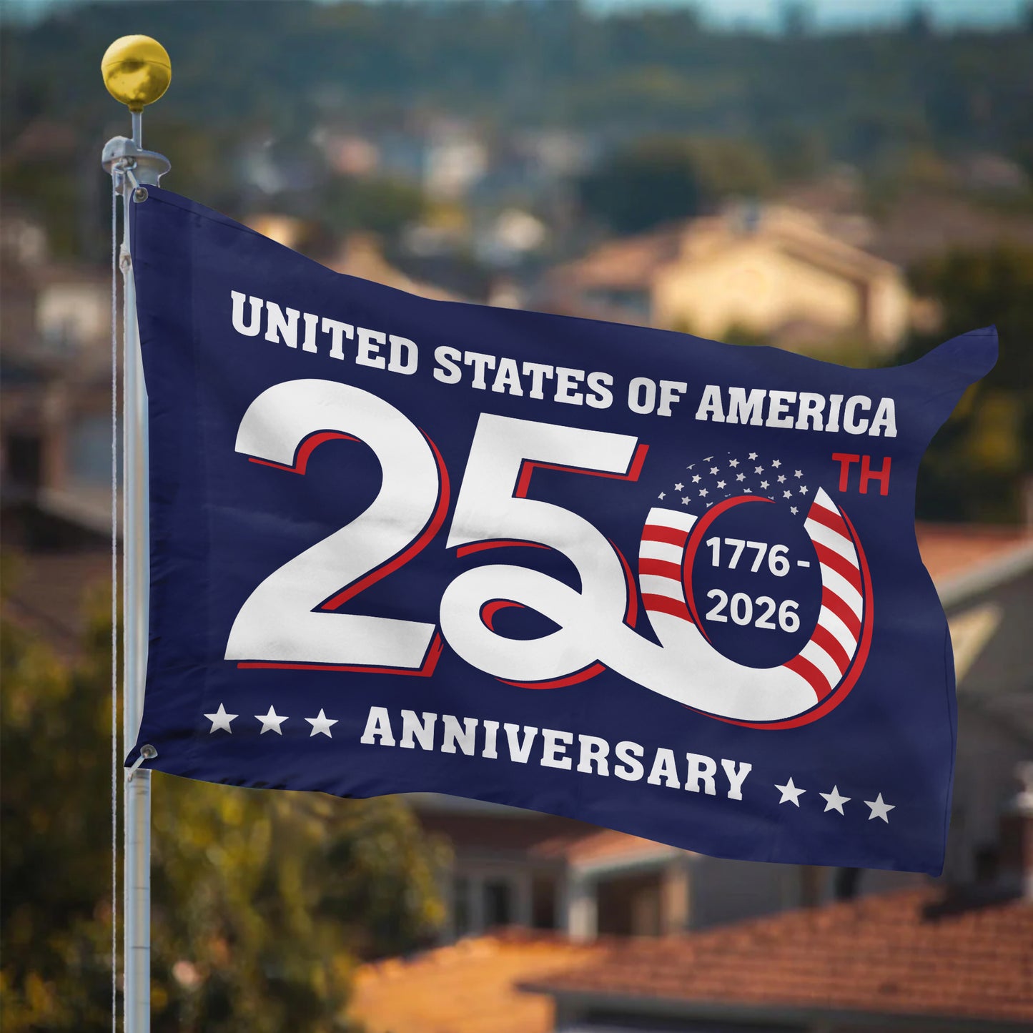 United States 250th Anniversary Flag 1776-2026 American Patriotic Decor