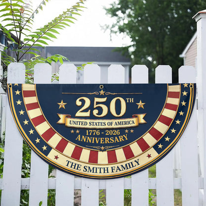 Personalized 250th United States Anniversary Flag 1776-2026 Patriotic Fence Decor
