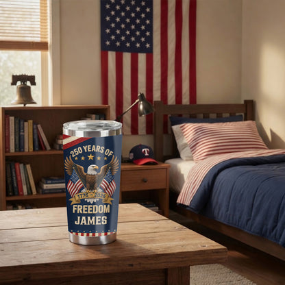 Personalized Patriotic Eagle Tumbler - 250th Anniversary USA Gift