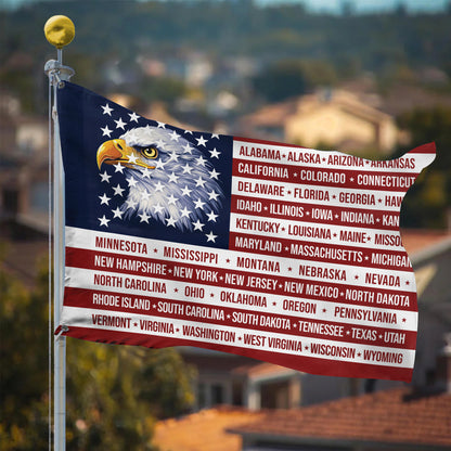 American Flag 250th Anniversary, Bald Eagle 50 States Patriotic USA