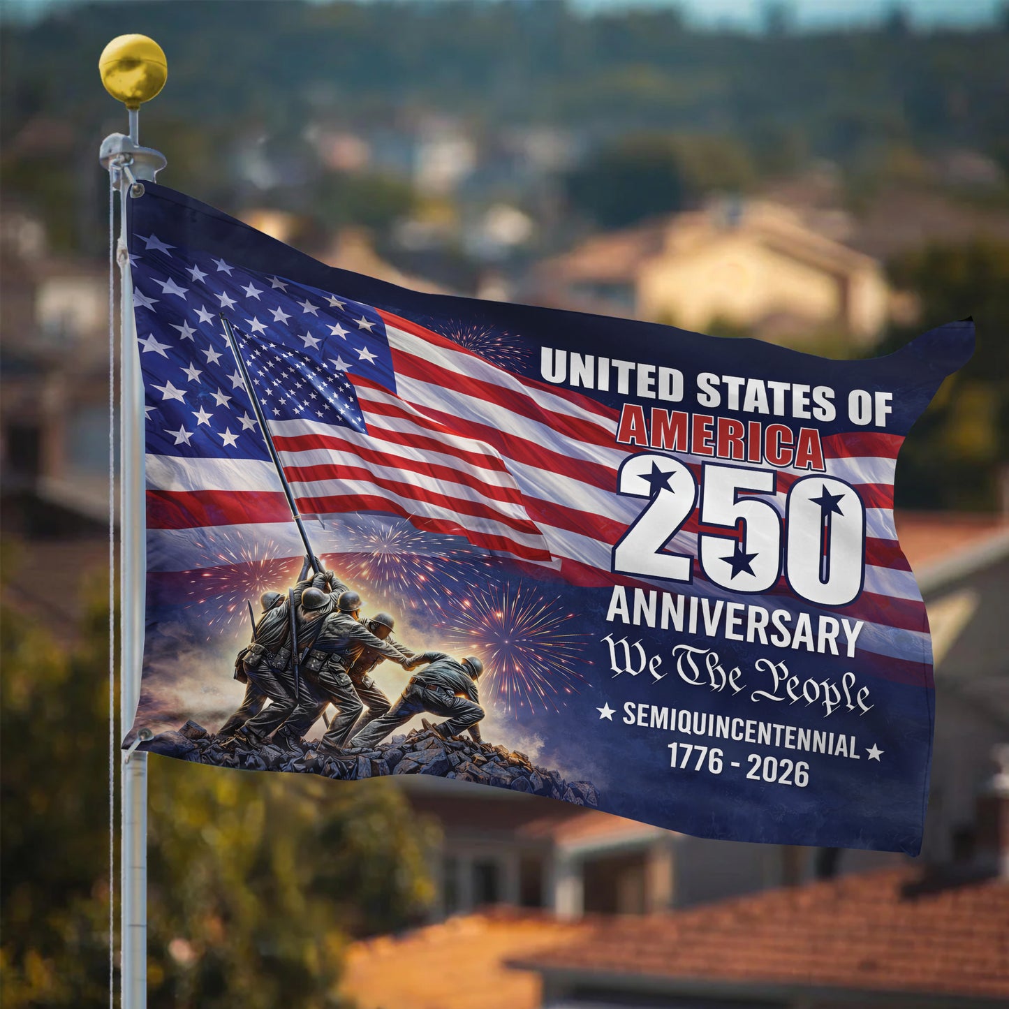 250th Anniversary American Flag, We The People Semiquincentennial Patriotic 1776 2026