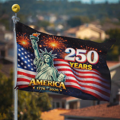 250th Anniversary Flag, America 250 Years 1776-2026 Patriotic Statue of Liberty