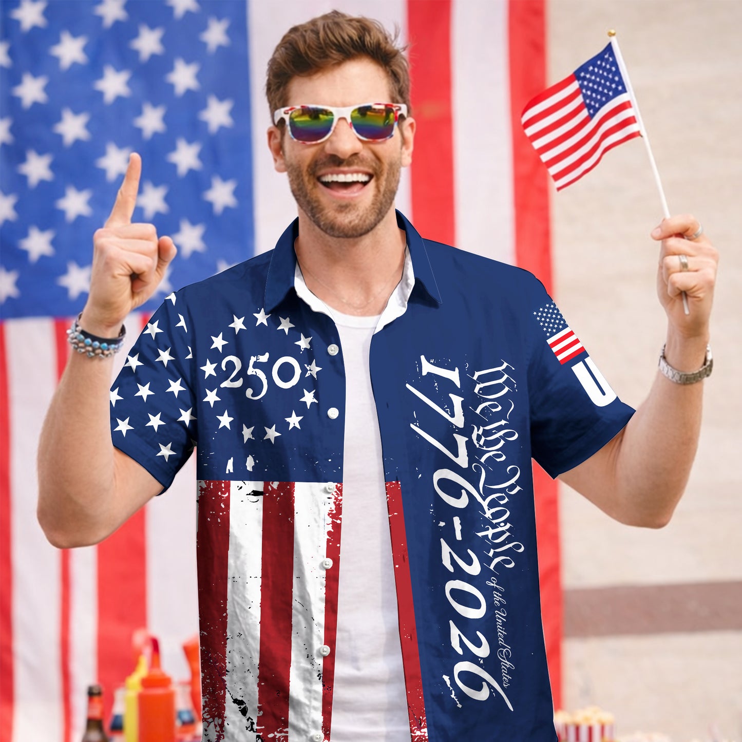 We the People 1776-2026 Stars and Stripes - USA 250th Anniversary Hawaiian Shirt