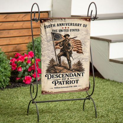 USA 250th Anniversary Flag – Personalized with 'Descendant of a Patriot' 1776-2026