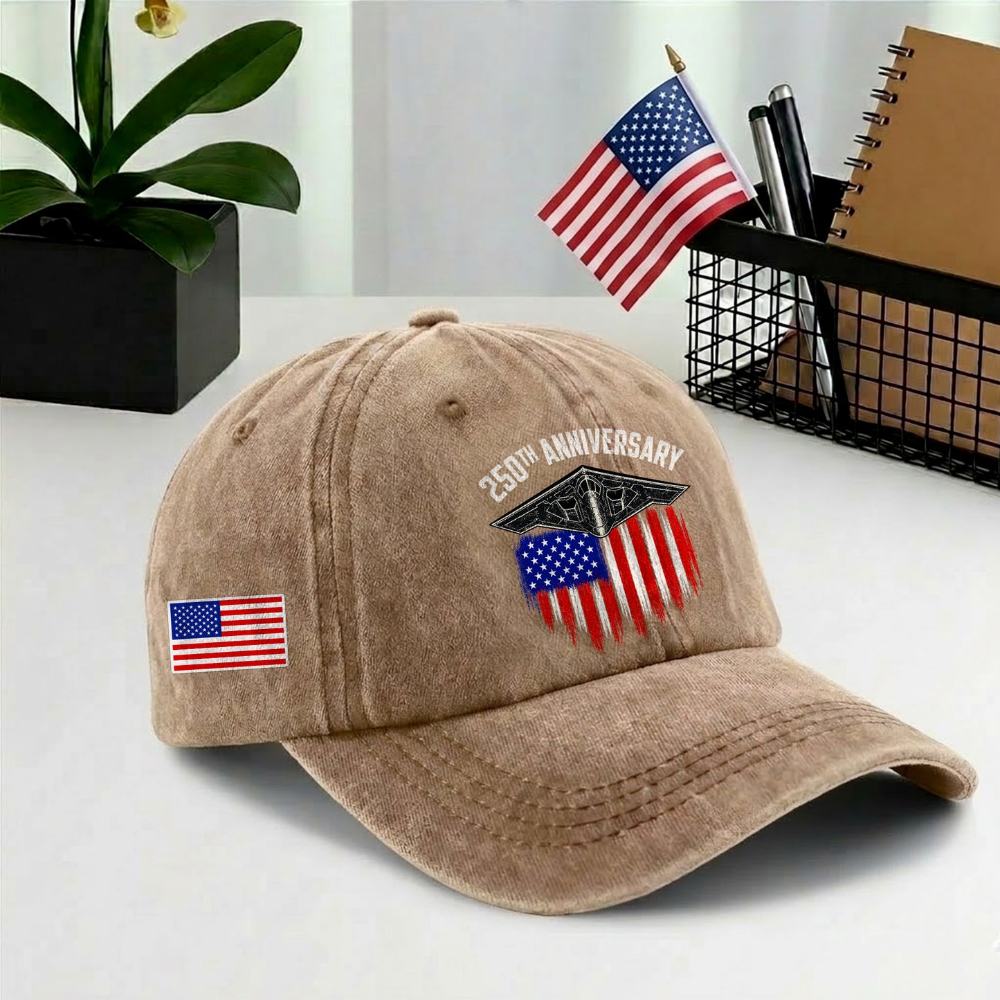 250 Years USA 250th Birthday Printed Vintage Washed Baseball Cap | 250th Anniversary Hat