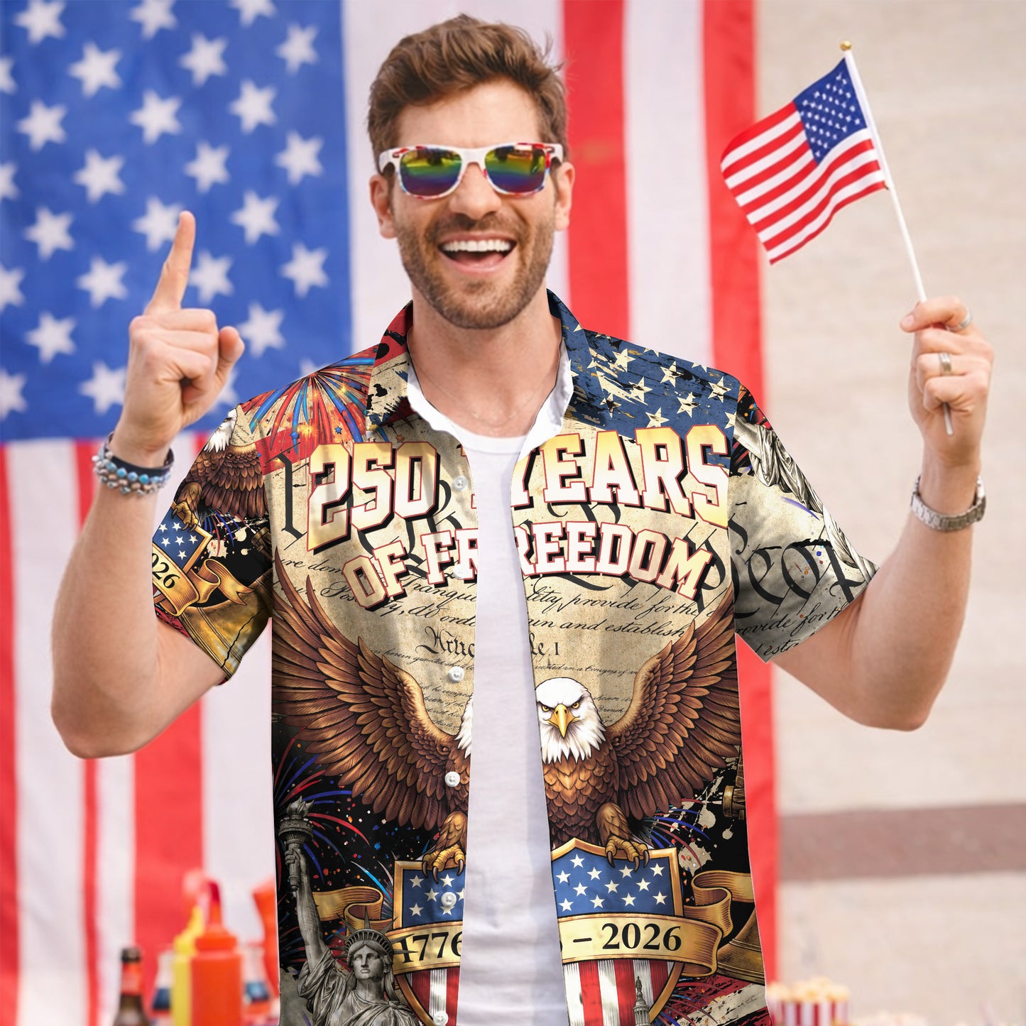 We The People 250 Years of Freedom - USA Hawaiian Shirt