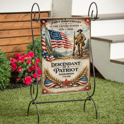 250th Anniversary USA Flag – Personalized 'Descendant of a Patriot' 1776-2026
