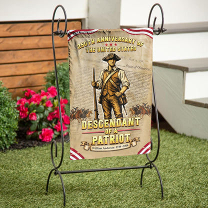 Personalized 250th Anniversary Flag – Descendant of a Patriot, USA 1776-2026