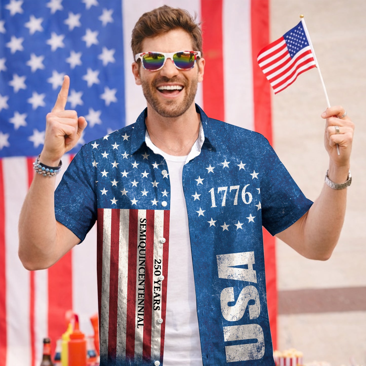 USA 250 Years of Freedom Hawaiian Shirt For Independence Day 2026