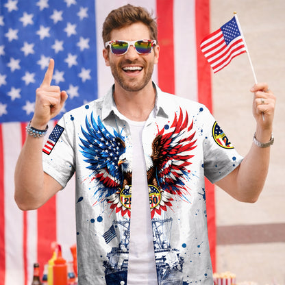 Navy Patriotic Eagle 250th Anniversary - USA Hawaiian Shirt
