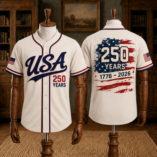 USA 250 Years 1776–2026 - USA 250th Anniversary Baseball Jersey