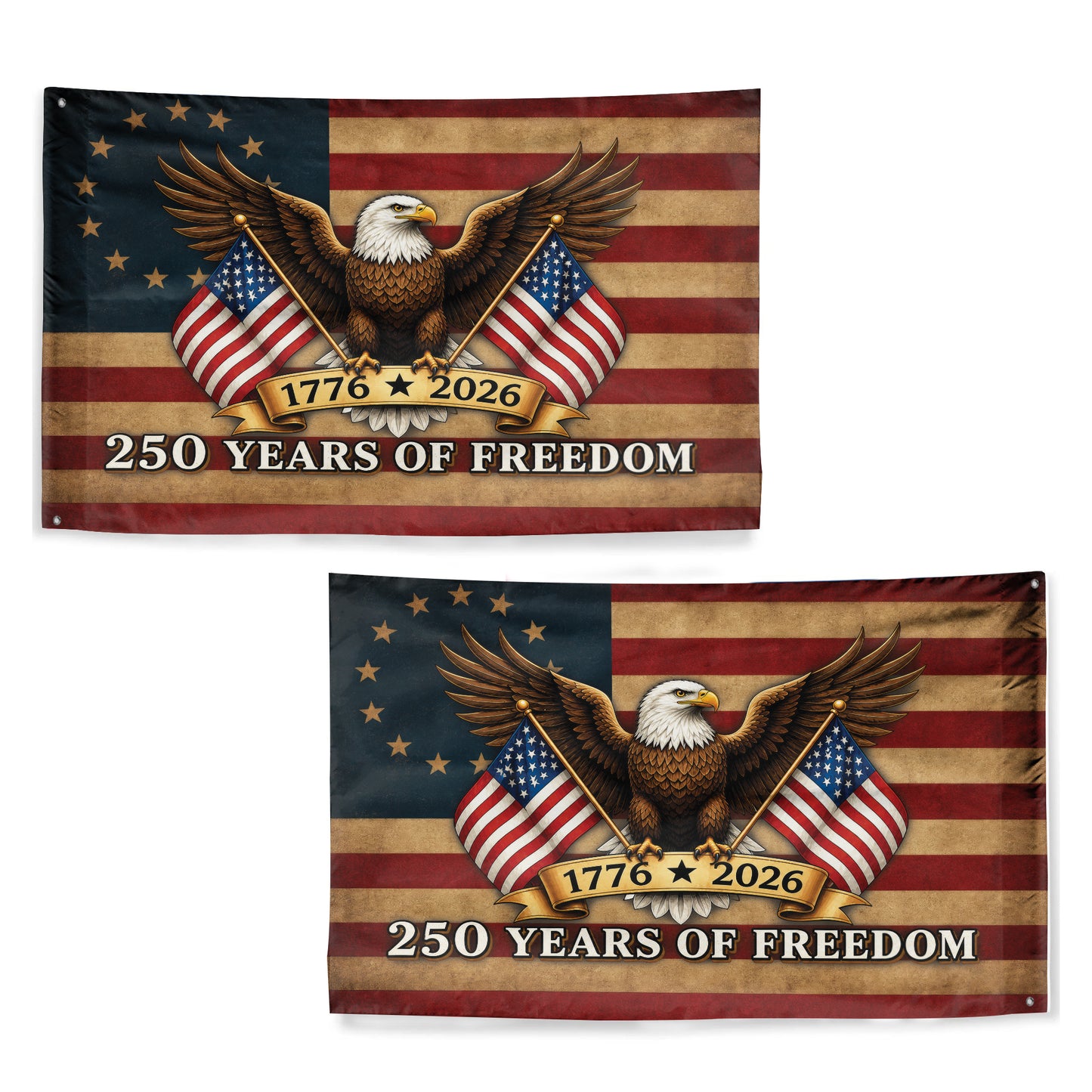 American Eagle 250 Years of Freedom Flag - USA 250th Anniversary 1776-2026 House Flag