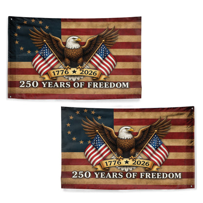 American Eagle 250 Years of Freedom Flag - USA 250th Anniversary 1776-2026 House Flag