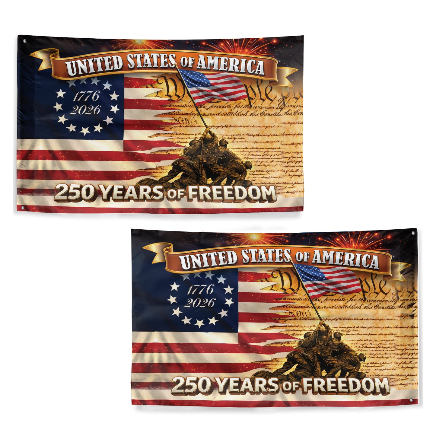250 Years of Freedom USA Flag – 1776-2026 Patriotic American Flag, 250th Anniversary Flag Design
